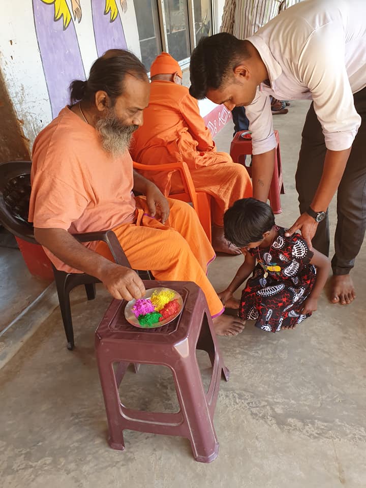 Holi celebration in RGS Gurukulam